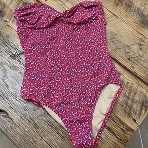 JCrew strapless rosebud swimsuit